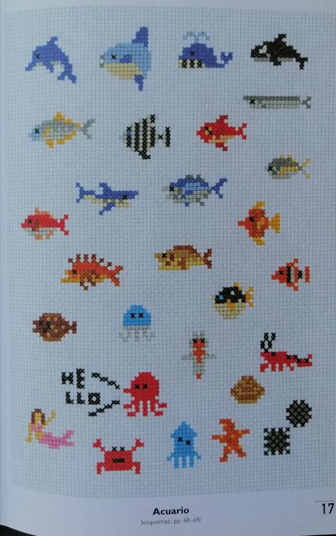 Sea Creature Cross Stitch, Shrimp Cross Stitch, Cross Stitch Fish Pattern, Micro Cross Stitch, Cross Stitch Mini Patterns, Mini Cross Stitch Patterns Miniatures, Tiny Cross Stitch Patterns Minis, Tiny Cross Stitch Patterns, Cross Stitch Tiny