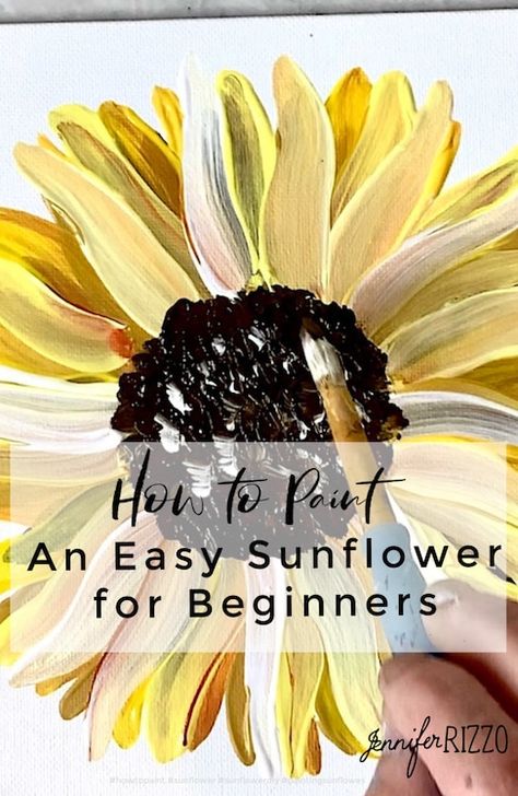 Tole Painting For Beginners, Diy Sunflower Painting, Paint Sunflowers Easy, How To Paint A Sunflower, Simple Sunflower Painting, Ez Drawings, Sunflower Painting Easy, Painting A Sunflower, Paint A Sunflower