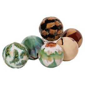 Set of 6 multicolor ceramic balls.   Product: 6 Piece ball decor setConstruction Material: GlassColor: MultiDimensions: 5" Diameter each Set Construction, Ceramic Ball, Decorative Balls, Art Interiors, Decorative Plaques, Wholesale Home Decor, Decorative Sculpture, Collage Art Mixed Media, Glass Fish