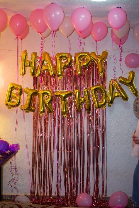 Celebration Decoration Ideas, Birthday Celebration Decorations, Indoor Birthday Parties, Surprise Birthday Decorations, Birthday Decorations At Home, Girls Birthday Party Decorations, Birthday Photo Booths, Simple Birthday Decorations, Outdoor Birthday