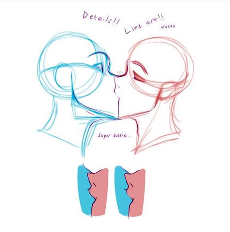 Kissing Drawing, People Kissing, Poses References, Art Poses, Drawing Tutorials, Art Tutorials Drawing, Drawing Base, Drawing Poses, Drawing Reference Poses