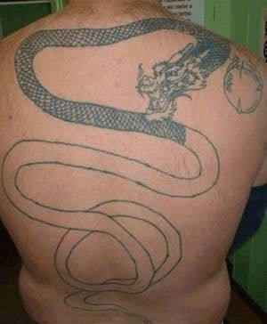 Horrible Tattoos, Terrible Tattoos, Unique Tattoos For Men, Dragon Tattoos For Men, Dragon Sleeve, Tattoo Dragon, Rose Tattoos For Men, Japanese Dragon Tattoo, Dragon Tattoo For Women