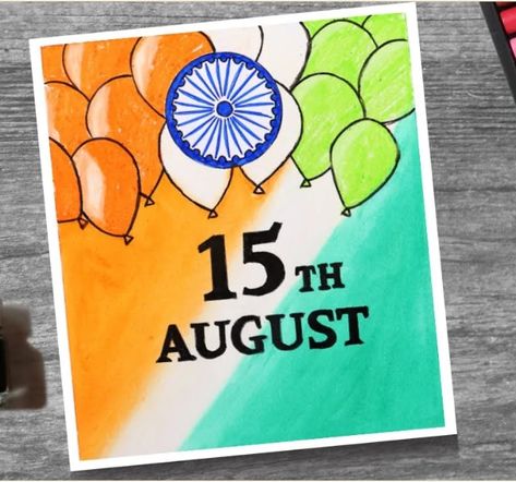 Independence day drawing - oil pastels August Drawing Ideas, 15 August Drawing, August Drawing, Drawing With Oil Pastels, Basic Drawing For Kids, Hearts Paper Crafts, Independence Day Drawing, 15 August Independence Day, Craft Work For Kids