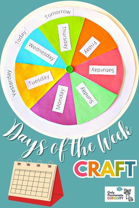 This colorful craft gives your kids a hands-on method for learning the days of the week. Help your kids learn to keep track of time and discover how the days follow each other, one after the other. This post also offers tips on teaching your young child the days of the week. How To Teach The Days Of The Week, Days Of The Week Craft For Kids, Days Of The Week Craft, Days Of The Week Activities, Homeschool Art Projects, College English, Learn To Tell Time, Christian Homeschool, Things To