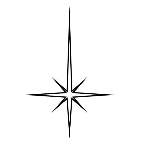 Star Tattoo Ideas For Men, 4 Pointed Star, Stars Tattoo For Men, Four Pointed Star, Eight Point Star, 4 Point Star, Small Chest Tattoos, Like Symbol, Star Symbol