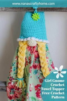 Crochet Gnome Towel Topper Free Pattern, Crochet Towel Topper Free Pattern Easy, Gnome Towel Topper, Crochet Towel Tops, Crochet Towels, Crochet Washcloths, Crochet Gnomes, Crochet Topper, Crochet Towel Holders