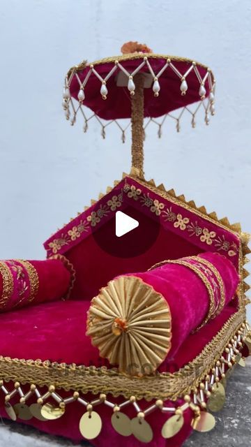 Bed For Laddu Gopal, Laddu Gopal Dresses, Easy Handmade, Krishna Radha, Instagram Diy, Instagram Reels, How To Make Bed, Wedding Decor, Krishna