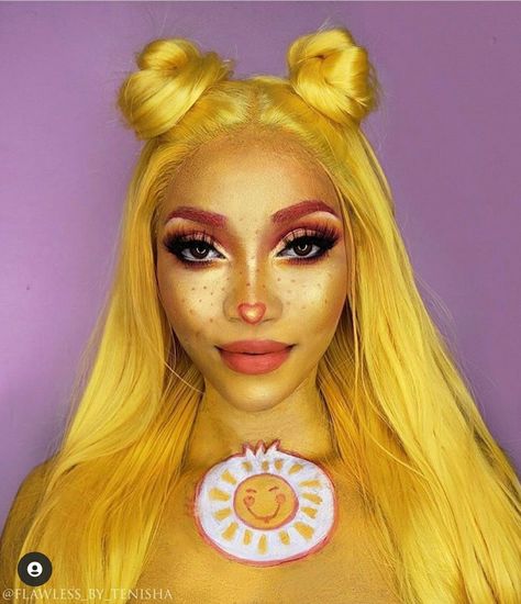 Care Bear Makeup, Magic Monday, Bear Makeup, Funshine Bear, Care Bear, Care Bears, Makeup Inspo, Halloween Fun, Makeup Inspiration