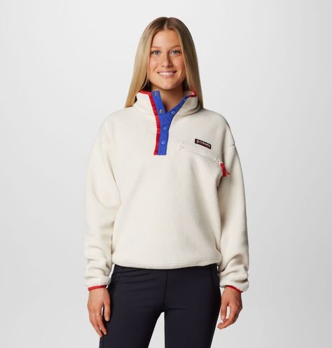 Women's Helvetia™ II Cropped Half Snap Fleece Pullover | Columbia Sportswear Fleece Jumper, Columbia Fleece, Women Hoodies Sweatshirts, Columbia Sportswear, Adidas Samba, Charlotte Tilbury, Converse Chuck, Look Cool, Jacket Tops