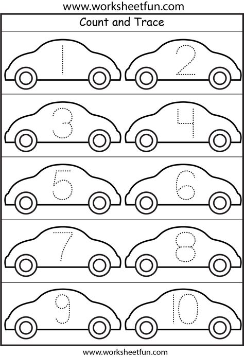 Cars: Number Tracing  With dry erase. Repeat for muscle memory Matematik Prasekolah, Transportation Theme Preschool, Transportation Worksheet, Preschool Number Worksheets, Transportation Activities, 1 Worksheet, Transportation Preschool, Tracing Worksheets Preschool, Transportation Theme