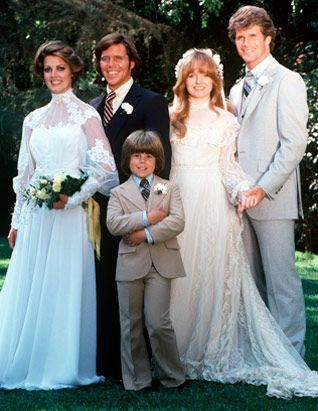 Eight Is Enough (1979): the double wedding of David & Janet and Susan & Merle Movie Brides, Adam Rich, Hollywood Bride, Eight Is Enough, Famous Brides, Tv Weddings, 80 Tv Shows, Rummage Sale, Childhood Tv Shows