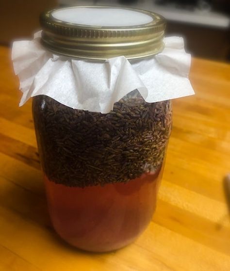 Lavender Vinegar - The Lost Herbs Lavender Vinegar, Herbal Vinegar, Vinegar Cleaner, Diy Lavender, White Balsamic, Hard Water Stain Remover, Vinegar Uses, White Balsamic Vinegar, Vinegar And Water