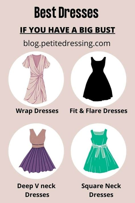 How to Choose the Best Dresses for Your Body Type Capsule Wardrobe For Big Bust, Dresses For Big Busted Women, Larger Bust Outfits, Hourglass Body Shape Outfits, Dresses For Big Bust, Body Shapes Women, First Date Rules, Apple Body Shape Fashion, Apple Body Shape Outfits