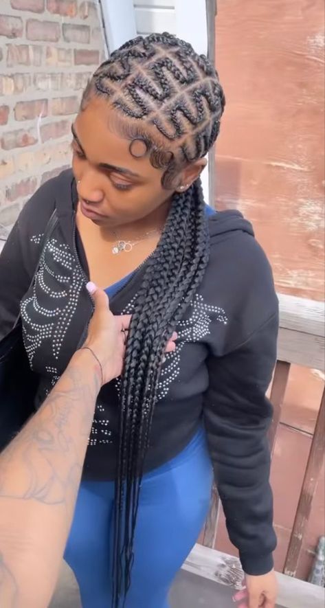 Design Straight Back Braids, Straight Back Feed In Braids With Design, Snake Braids, Long Cornrows, Black Kids Braids Hairstyles, Lemonade Braids Hairstyles, Braided Hairstyles For Black Women Cornrows, Black Ponytail Hairstyles, Feed In Braids Hairstyles