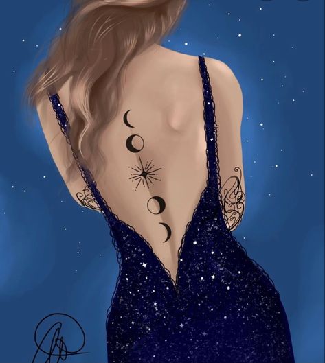 Nesta Bargain Tattoo, Feyre’s Back Tattoo, Cute Tattoos On Back, Feyre Spine Tattoo, Feyre Back Tattoo, Feyre Cosplay, Fae Ears, Acotar Tattoo Ideas, Back Tattoo Quotes