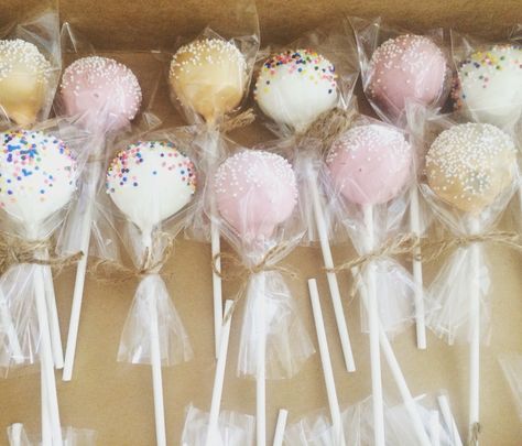 Individually Wrapped Cake Pops | San Diego Cake Pop Shop Cake Pop Favors, White Cake Pops, Custom Cake Pops, Cake Pop Designs, Wedding Cake Pops, Local Bakery, Baking Packaging, Bake Cake, Baking Business