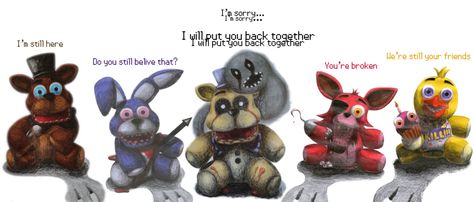 I will put you back together - FNaF Plushes I Will Put You Back Together Fnaf, I'm Still Here, Back Together, Your Back, Teddy Bear, Lily