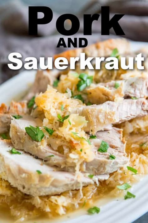 Crockpot Pork And Sauerkraut, Pork And Sauerkraut Recipe, Pork Roast And Sauerkraut, Pork Chops And Sauerkraut, Pork And Sauerkraut, Crockpot Pork Tenderloin, Slow Cooker Pork Roast, Slow Cooker Pork Chops, Slow Cooked Pork