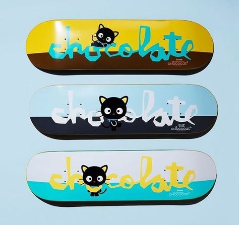 @Chocolateskateboards x #Chococat coming soon! #ChocolateXChococat Chocolate Skateboards, Chris Roberts, Chocolate Logo, Wood Stains, Skateboard Decks, Skateboarding, Staining Wood, Toy Chest, Decks