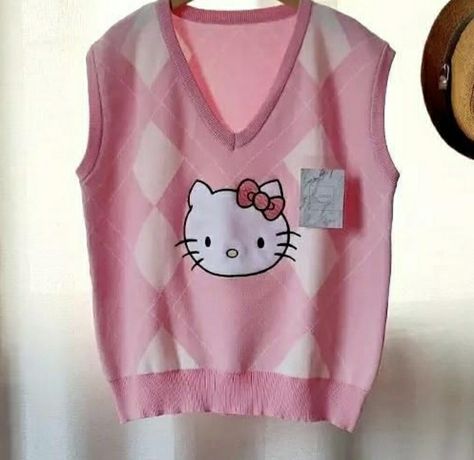 Hello Kitty Sweater, Kitty Sweater, Striped Thigh High Socks, Hello Kitty Dress, Kitty Clothes, Charmmy Kitty, Hello Kitty Clothes, Hello Kitty Aesthetic, Hello Kitty Characters