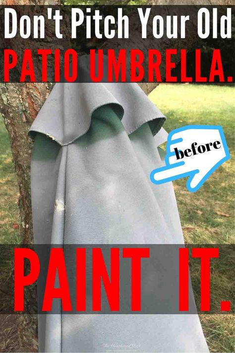 Umbrella Painting: Renew Your Outdoor Umbrella - The Heathered Nest Patio Umbrellas Diy, Large Outdoor Umbrella, Large Patio Umbrellas, Umbrella Painting, Pool Umbrellas, Outdoor Kit, Painted Patio, Outdoor Camera, Outdoor Umbrella