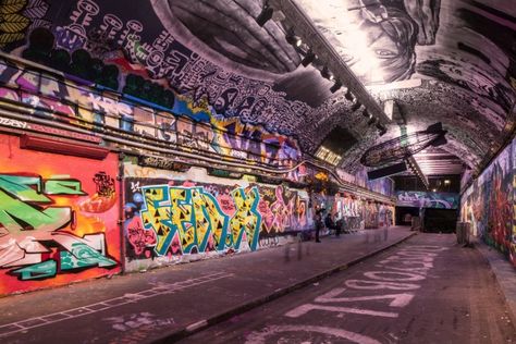 Graffiti Tunnel, Leake Street, Hidden London, City Folk, Underground Tunnels, Space Gallery, Landmark Buildings, South Bank, London Street