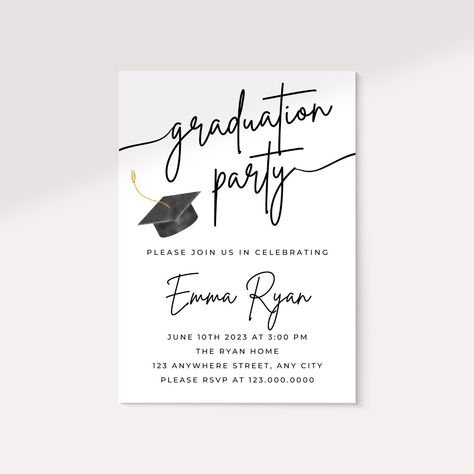 Graduation Party Invites, Graduation Invation Card, Graduation Party Cards Invitations, Aesthetic Grad Party Invites, Graduation Invitation Ideas, Canva Graduation Invitation, College Grad Announcements, Surprise Graduation Party Invitations, Graduation Wallpaper