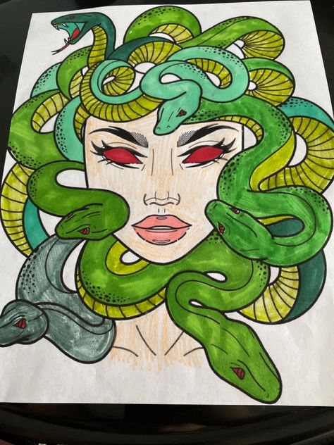 Madusa 🐍🐍 Medusa Canvas Painting, Medusa Drawings, Madusa Drawings, Medusa Painting, Medusa Drawing, Lady Aesthetic, Medusa Tattoo, Hippie Painting, Cute Canvas Paintings