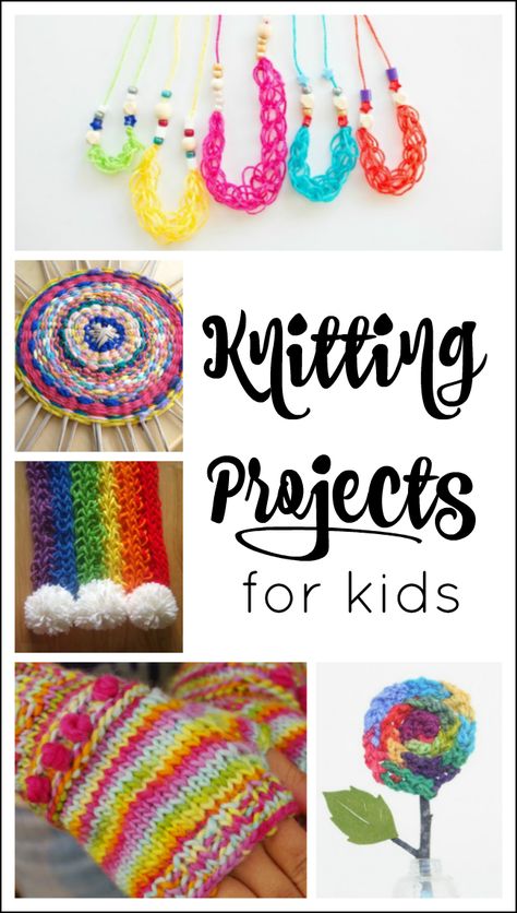 knitting-for-kids-beginning-knitting-projects-perfect-for-kids Loom Knitting For Beginners, Knitting Projects Blanket, Finger Knitting Projects, Kids Knitting, Loom Knitting Projects, Easy Knitting Projects, Beginner Knitting Projects, Finger Knitting, Cadeau Diy