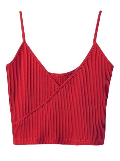 Style: Fashion  Shirt Length: Short  Collar: Spaghetti Strap  Pattern Type: Solid  #Zaful #Clothing #Tops Sando Outfit Tank Tops, Red Cami, Red Camisole, Red Tank Top, Red Crop Top, Tank Top Outfits, Red Tank Tops, Red Tank, Cute Tank Tops