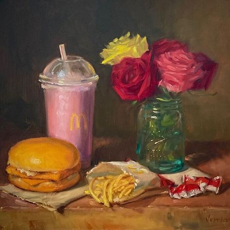 Painting Of Food, Food Painting, Still Life Oil Painting, Arte Inspo, Wow Art, Ap Art, Painting Inspo, Sign Printing, Pretty Art