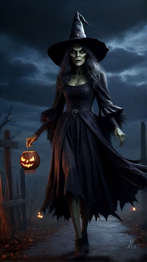 Witch Rpg, Facts About Halloween, Witches Art, Spooky Halloween Pictures, Scary Witch, Dark Evil, Fantasy Witch, Witch Costumes, Horror Villains