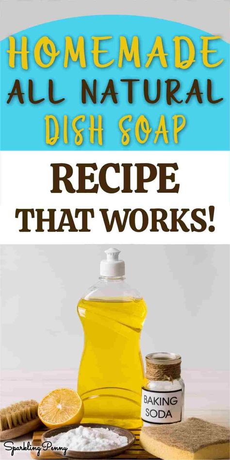 My best homemade DIY dish soap recipe. This dishwashing liquid detergent is all natural and biodegradable. Includes step-by-step instructions to make this easily yourself with store cupboard ingredients! Homemade Non Toxic Dish Soap, Organic Dish Soap, Diy Natural Dish Soap, Homemade Dish Soap Recipe, How To Make Dish Soap, Home Made Dish Soap, Homemade Household Products, Diy Home Cleaning Products, Non Toxic Dish Soap