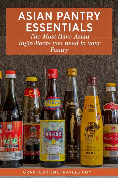 Asian Pantry Essentials – The Must-Have Asian Ingredients You Need In Your Pantry via @grantourismo Asian Pantry, Chinese Drink, Pantry Stock, Asian Ingredients, Asian Seasoning, Pantry List, Homemade Chinese Food, Korean Kitchen, Cambodian Food