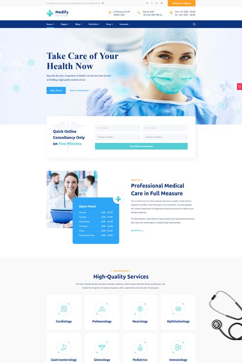 Hospital Website Ui Design, Healthcare Website Design, Divi Wordpress, Hospital Website, Corporate Web Design, Medical Websites, Healthcare Website, Medical Website, Medical Website Design