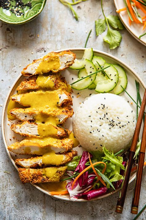 Party Dinner Ideas, Katsu Curry Recipes, Chicken Katsu Curry, Creamy Curry, Katsu Curry, Chicken Katsu, Recipes Healthy Dinner, Resep Salad, Dinner Recipes Healthy