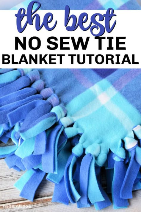 Learn how to make a fleece tie blanket for the perfect afternoon DIY activity. This no sew fleece blanket is so easy to make and perfect for gift giving. Diy Blankets No Sew, Tie Knot Blanket, Fleece Knot Blanket, Fleece Blanket Edging, How To Make A Tie, Fleece Blanket Diy, No Sew Blanket, Diy Blankets, Sew Blanket