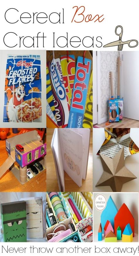 Easy Homemade Crafts, Box Craft Ideas, Cereal Box Craft, Box Craft, Cereal Boxes, Activities For Children, Crafty Kids, Homemade Crafts, Cardboard Crafts