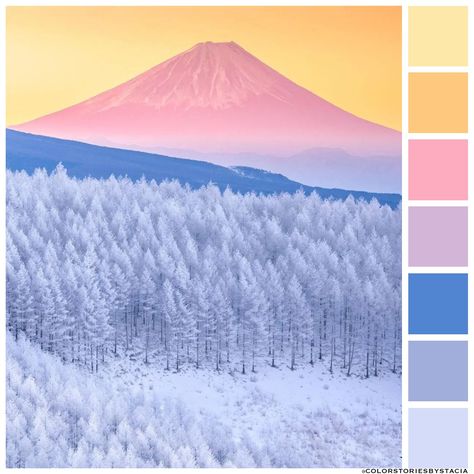 Brighten up your day with a soft and dreamy Mount Fuji color palette! 🗻🎨⁠ 📷️: @tomohase_ Divine Color Palette, Color Palette Dreamy, Peace Color Palette, Dreamy Colour Palette, Sailor Moon Color Palette, Japan Color Palette, Dreamy Color Palette, Dreamy Palette, Lavender Color Palette