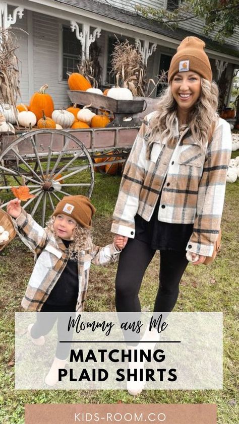 Mom Daughter Outfits, Mommy Daughter Outfits, Toddler Girl Fall, Mom And Daughter Matching, Pumpkin Patch Outfit, Plaid Shirts, Girls Fall Outfits, Foto Tips, Mommy And Me Outfits