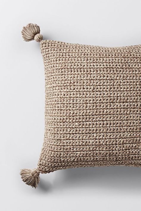 Crochet Cushion Pattern, Organic Cotton Pillows, Dec Pillows, Cushion Cover Pattern, Tassel Pillow, Crochet Pillow Cover, Crochet Cushion Cover, Crochet Pillows, Knit Pillow