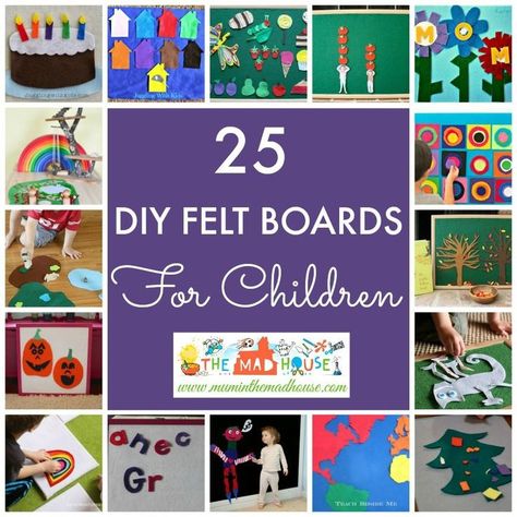 25 DIY Felt Board Ideas for children.  Felt boards are such a great activity for kids and you will find a super selection of make your own here. Felt Board Ideas, Sewing Ideas For Kids, Felt Activity Board, Felt Board Templates, Diy Felt Board, Felt Scraps, Felt Board Patterns, Felt Boards, Flannel Board Stories