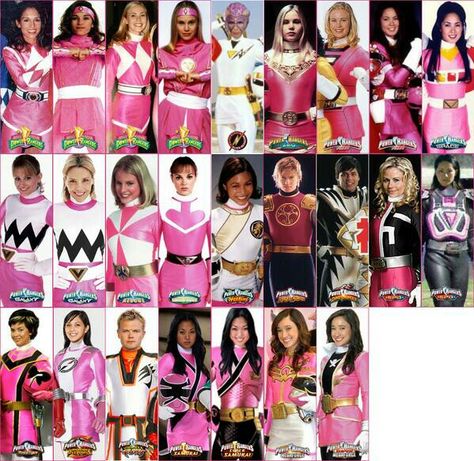 All The Pink Rangers Amy Jo Johnson, New Power Rangers, Power Ranger Birthday, Pink Ranger, Pink Power Rangers, Power Rangers Megaforce, Power Rangers Series, Power Rangers Dino Charge, Power Rangers Fan Art