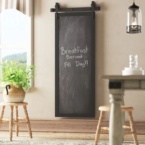 Laurel Foundry Modern Farmhouse Weathered Farmhouse Wall Mounted Chalkboard & Reviews | Wayfair Kitchen Chalkboard, Travel Wall Decor, Decorative Boards, Writing Notes, Board Wall, Black Board, Chalkboard Wall, Vertical Design, Farmhouse Charm