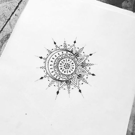 Dotwork Tattoo Mandala, Ubud Indonesia, Unalome Tattoo, Moon Tattoo Designs, Inspiration Tattoos, Cat Tattoos, Sun Tattoos, Tiny Tattoo, Spiritual Tattoos