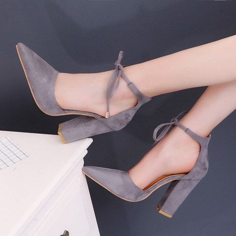 Sleek sellouts! 🤓. Order Ladies Casual High Heels Office Party Wedding| Women's Pointed Toe High Heels with Strap| Women's Chunky Heels Party Shoes at $100.43 #LaceUpHighHeels #GiftForHer #SolidColorShoes #LadiesHighHeels #WeddingShoes #PartyHighHeels #LadiesCasualShoes #ChunkyHeels #PartyShoes #CasualHighHeels Wedding Shoes Block Heel, Summer Wedding Shoes, High Heels Classy, Ankle Strap Chunky Heels, Thick Heel Shoes, Prom Heels, Strappy High Heels, Heels Classy, Slingback Sandals