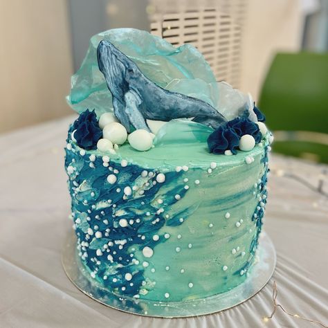 Humpback Whale Cake, Whale Cake Ideas, Whale Shark Cake, Blue Whale Cake, Sea Animals Cake, Cake Whale, Whale Birthday Cake, Whale Food, Whale Birthday Party