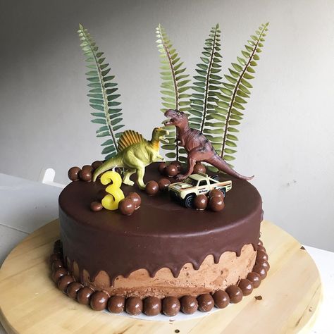 TAART • James zijn dino/Jurassic Park taart! 🦖 Ondanks de deuken (voor aan de onderkant en linksachter waar nu een lading ‘dinodrollen’ lag… Pretty Sweets, Adventure Birthday Party, Dino Party, Boy Birthday Cake, Baking Sweets, Cakes For Boys, Sweets Desserts, Jurassic Park, 4th Birthday