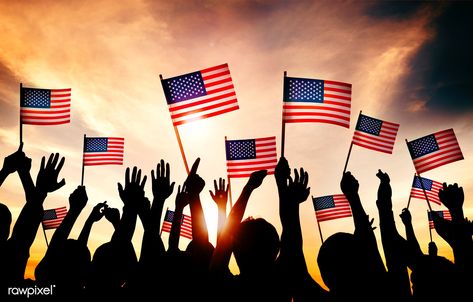 Group of People Waving American Flags in Back Lit | free image by rawpixel.com State Capitals Quiz, States And Capitals, Constitution Day, Public Speaking, Countries Of The World, Celebration Of Life, Fourth Of July, Free Photos, Independence Day