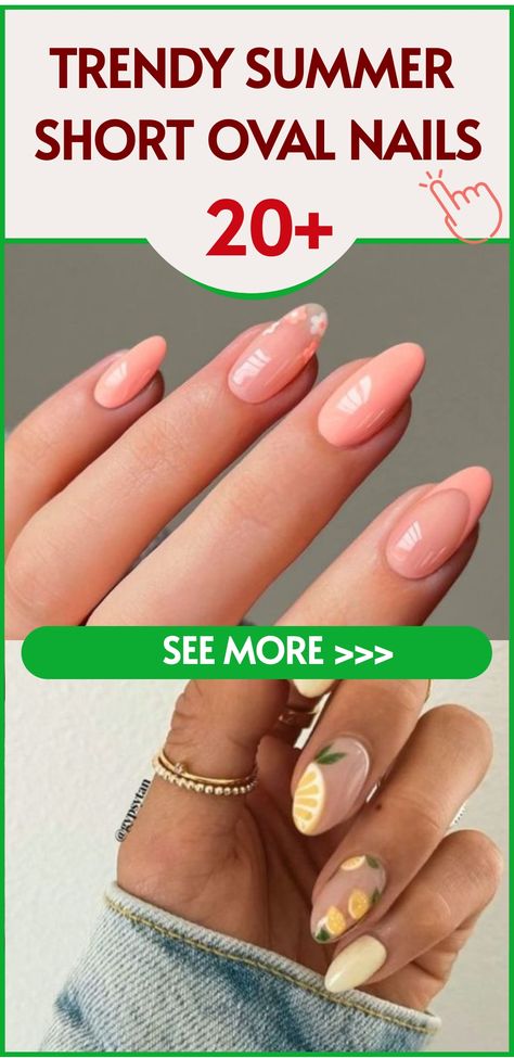 Elevate your summer style with our chic short oval nail designs that are bound to make a statement in 2024. Our skilled nail artists will craft a look incorporating the latest trends, from soft pastel hues to intricate geometric patterns. These versatile nails will add a touch of elegance to your wardrobe, ensuring your hands stand out this season. Say goodbye to ordinary nails and embrace sophistication by booking an appointment today. Let your nails do the talking and be ready to turn heads wh Oval Short Acrylic Nails, Oval Nails Designs Summer 2024, Versatile Nails, Oval Nails Gel, Summer Oval Nails, Short Oval Nail Designs, Oval Nail Designs, Oval Nail, Short Oval Nails